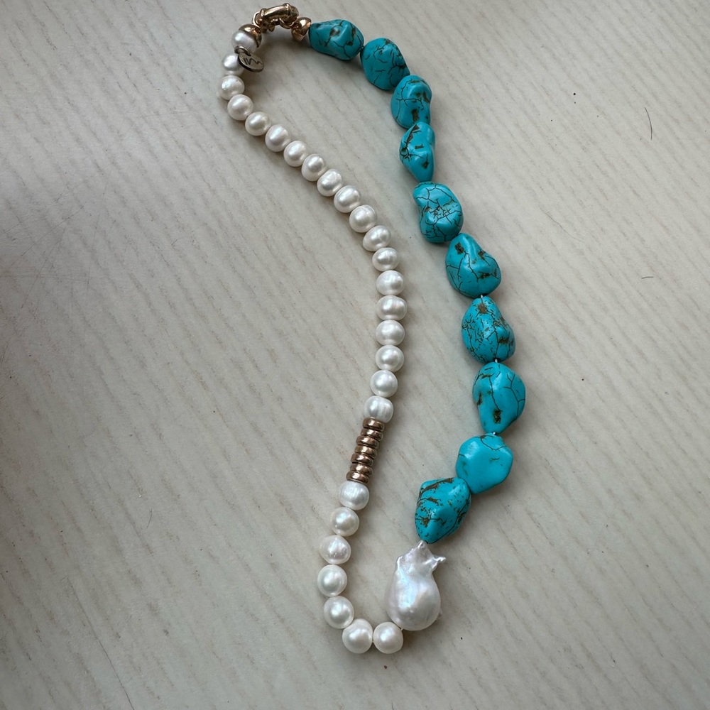 Maison Irem Turquoise Pearl Manic Necklace (new)